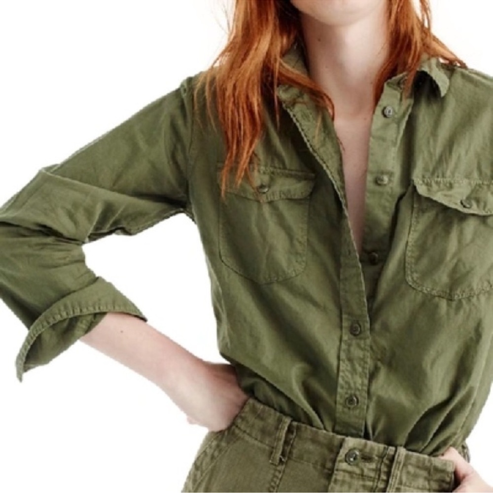 J. Crew Boyfriend Utility Shirt Long Sleeve Button Down